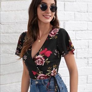 Floral Wrap Crop Top